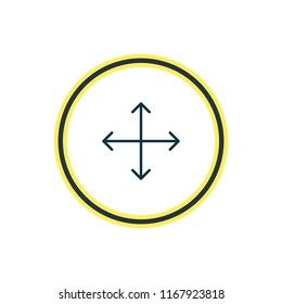 Vector illustration of arrow icon line. Beautiful location element also can be used as navigation icon element.