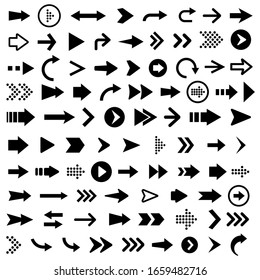 Ilustración vectorial del conjunto de iconos de flecha