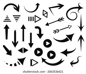 Vector illustration of arrow icons set. Arrows set. Arrow icon collection. Vector illustration EPS10