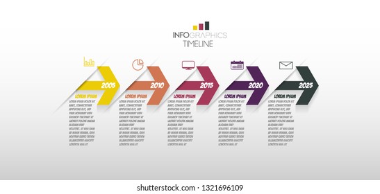 vector illustration arrow Infographic design template with icons and 5 options or steps. Can be used for process, presentations, layout, banner,info graph. 