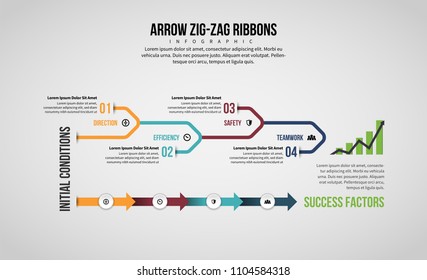 Vector illustration of Arrow Line Infographic design element.