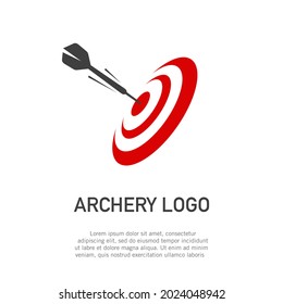 Vector illustration of arrow logo hitting the target. Suitable for design element of company logo, symbols of efficiency, and accuracy. 