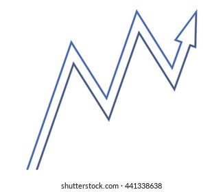 Vector Illustration Arrow. Making the letter 'M' and showing business growth. 