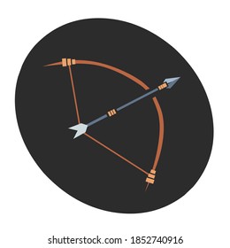vector illustration of arrow on arrow being drawn, mascot logo