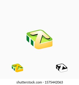 vector illustration of an arrow on box