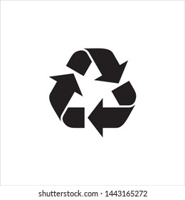 Vector illustration arrow recycling symbol isolated on white background.