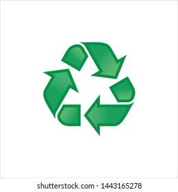Vector illustration arrow recycling symbol isolated on white background.