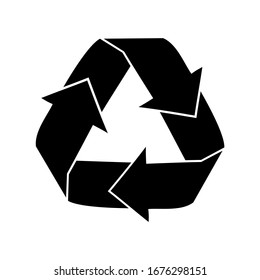 Vector illustration arrow recycling symbol isolated on white background