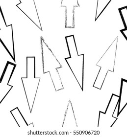 Vector Illustration. Arrow Seamless Pattern . Abstract wallpaper with grunge rectangle shapes.