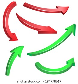 Vector illustration of arrow set on the white background.