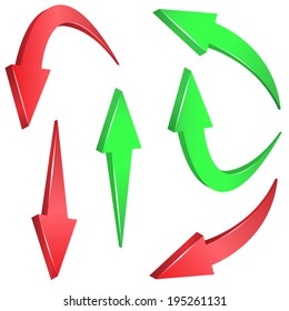 Vector illustration of arrow set on the white background.