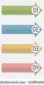 Vector illustration of an arrow stickers with numbers