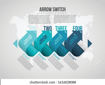 Vector illustration of Arrow Switch Infographic design element.