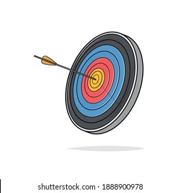 Vector illustration of an arrow and target