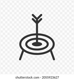 Vector illustration of arrow target icon in dark color and transparent background(png).