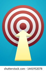 vector illustration of an arrow and a target mark. business concept illustration