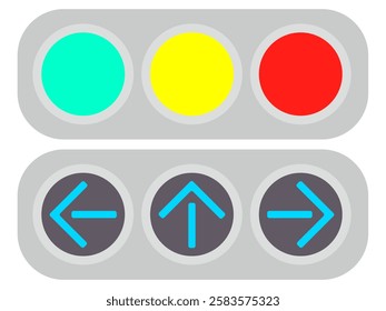 Vector illustration of arrow traffic light