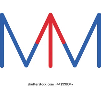 Vector Illustration Arrow. Two letter M's make an Arrow. Business Logo