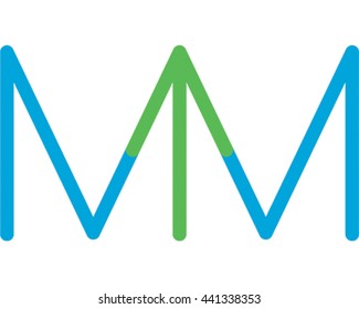 Vector Illustration Arrow. Two letter M's make an Arrow. Business Logo