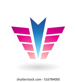 Vector Illustration of an Arrow and Wing Shaped Abstract Icon isolated on a white background