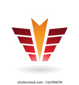 Vector Illustration of an Arrow and Wing Shaped Abstract Icon isolated on a white background