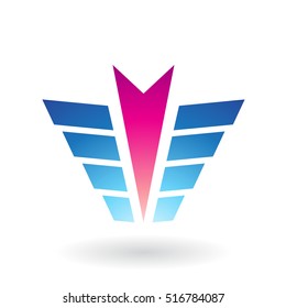 Vector Illustration of an Arrow and Wing Shaped Abstract Icon isolated on a white background