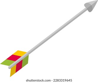 Vector illustration of an arrow. Arrow without bow. Aim and target shooting.