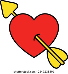 vector illustration of an arrowed heart