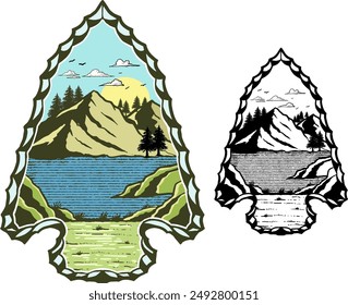 Vector Illustration Arrowhead stone clipart