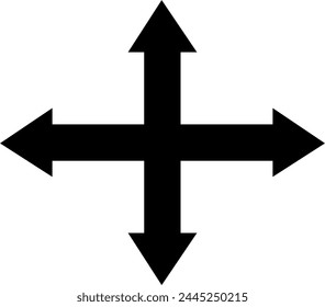 vector illustration arrows indicating up, down, right and left senses