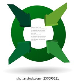 Vector illustration with arrows on a white background.