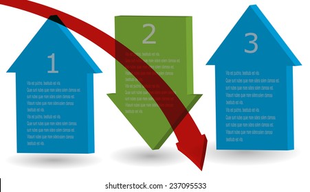 Vector illustration with arrows on a white background.