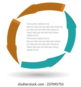 Vector illustration with arrows on a white background.