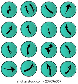 Vector illustration with arrows on a white background.