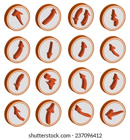Vector illustration with arrows on a white background.