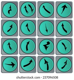 Vector illustration with arrows on a white background.