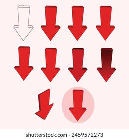 Las flechas de Ilustración vectorial establecen iconos. Icono de flecha. Colección de flechas de concepto para Diseño web, App móviles, interfaz y más. Diferentes iconos de flechas negras, conjunto de Vectores editable