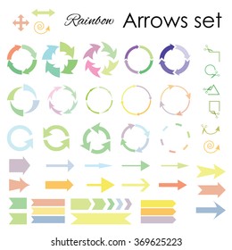 vector illustration / arrows set / rainbow colors