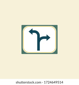 Vector illustration arrows signpost 
isolated on white and green background
