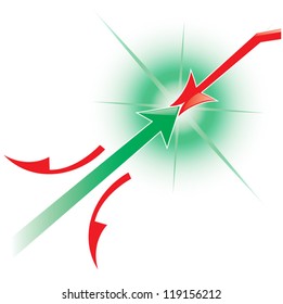 Vector illustration of arrows symbolizing growth, isolated on white background