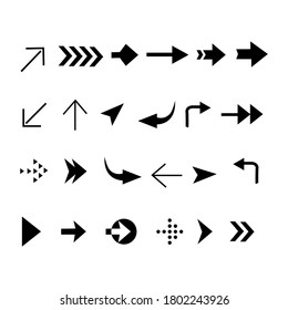 Vector illustration of arrows with various shapes.