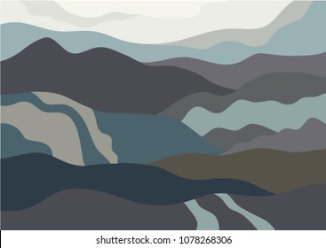 Vector illustration, art background. Nature landscape.