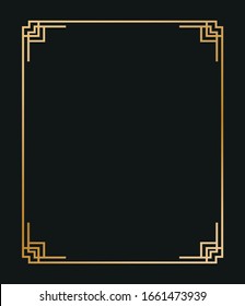 Vector illustration of art deco borders and frames. Creative pattern in the style of the 1920s for your design.