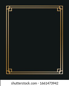 Vector illustration of art deco borders and frames. Creative pattern in the style of the 1920s for your design.