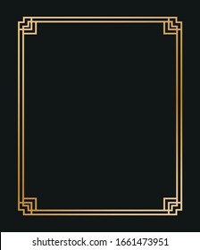 Vector illustration of art deco borders and frames. Creative pattern in the style of the 1920s for your design.