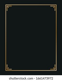 Vector illustration of art deco borders and frames. Creative pattern in the style of the 1920s for your design.