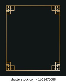 Vector illustration of art deco borders and frames. Creative pattern in the style of the 1920s for your design.