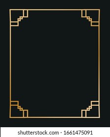 Ilustración vectorial de bordes y marcos art deco. Diseño creativo al estilo de los años 20.
