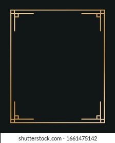 Vector illustration of art deco borders and frames. Creative pattern in the style of the 1920s for your design.