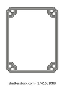 Vector illustration of art deco borders and frames. Creative pattern in the style of the 1920s for your design.